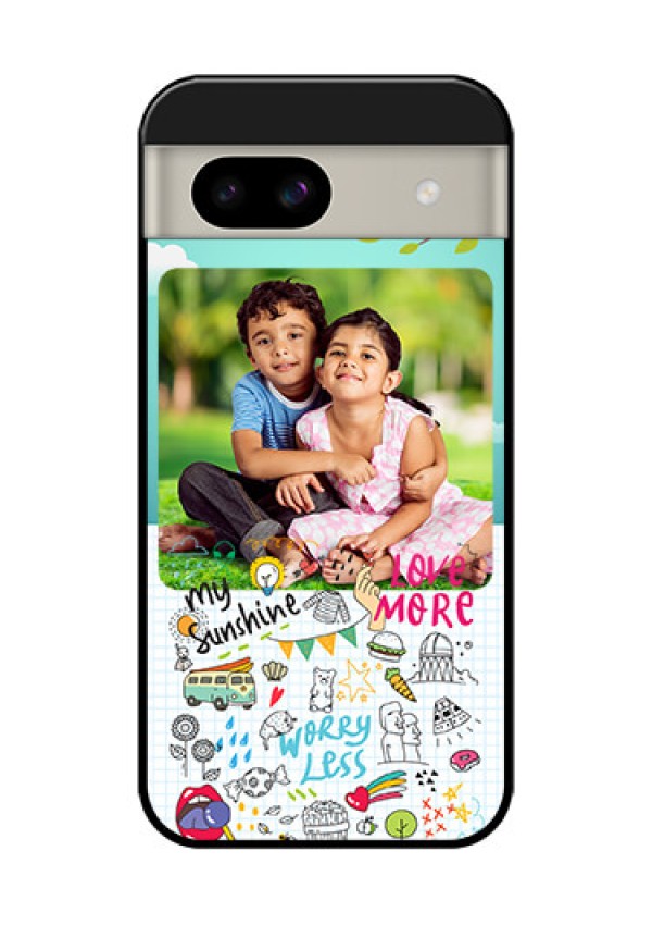 Google Pixel 8A 5G Custom Glass Phone Case - Doodle Love Design