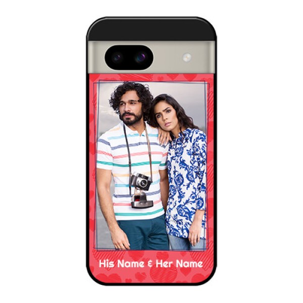 Google Pixel 8A 5G Custom Glass Phone Case - With Red Heart Symbols Design