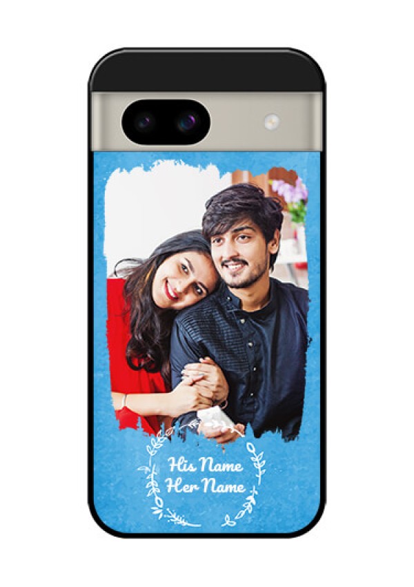 Google Pixel 8A 5G Custom Glass Phone Case - Blue Color Vintage Design