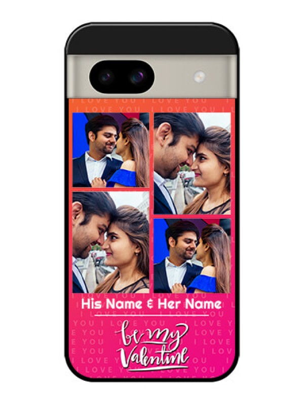 Custom Google Pixel 8A 5G Custom Glass Phone Case - I Love You Pink Design