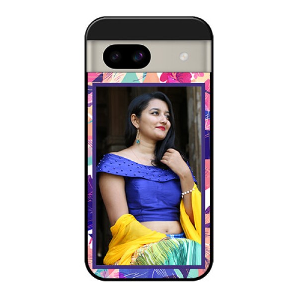 Google Pixel 8A 5G Custom Glass Phone Case - Abstract Floral Design