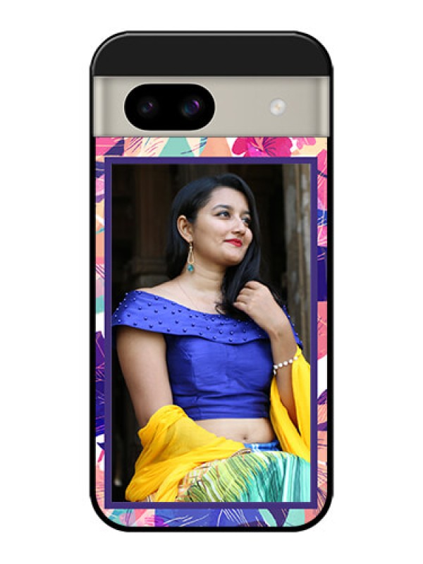 Custom Google Pixel 8A 5G Custom Glass Phone Case - Abstract Floral Design