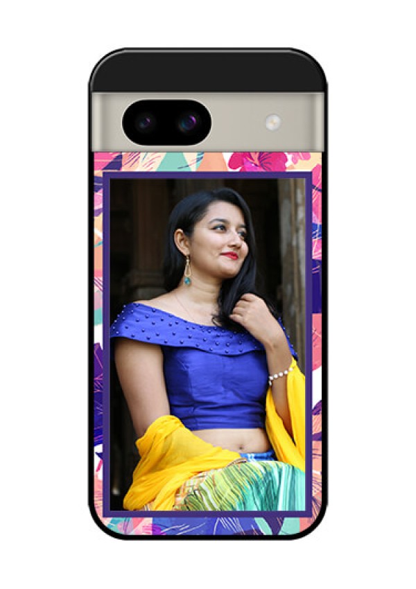 Google Pixel 8A 5G Custom Glass Phone Case - Abstract Floral Design