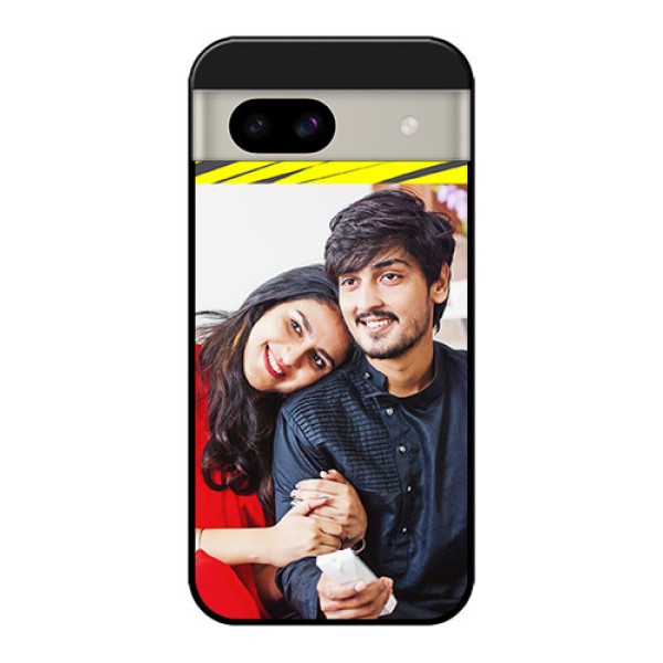 Google Pixel 8A 5G Custom Glass Phone Case - Yellow Abstract Design