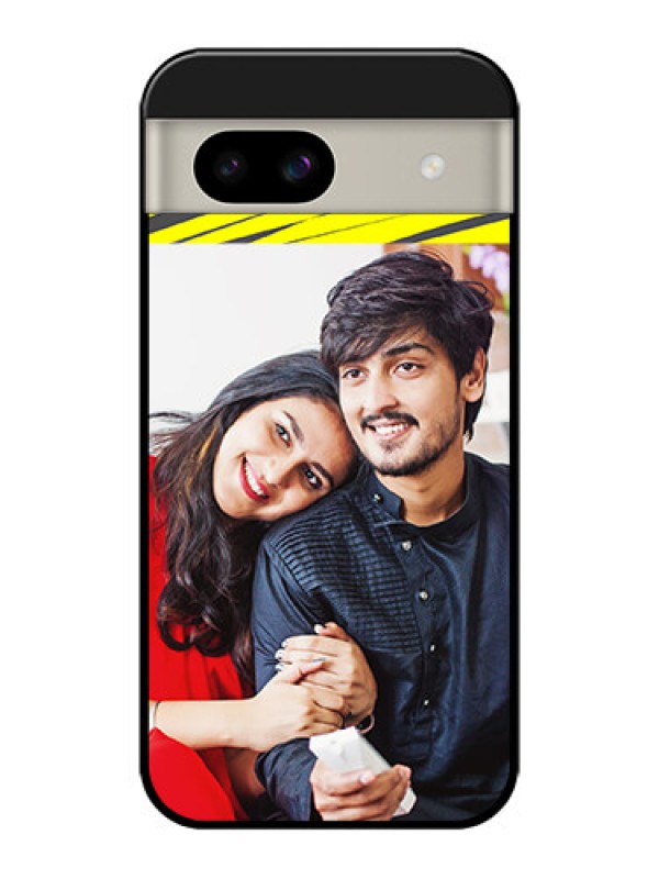 Custom Google Pixel 8A 5G Custom Glass Phone Case - Yellow Abstract Design