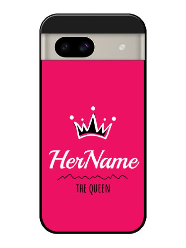 Custom Google Pixel 8A 5G Custom Glass Phone Case - Queen With Name Design