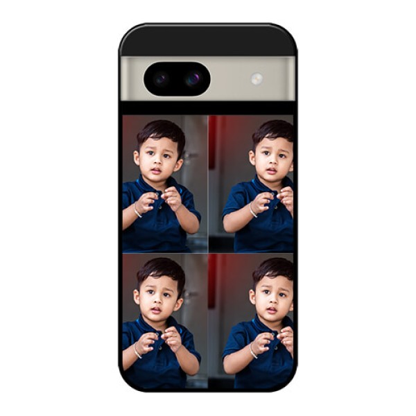 Google Pixel 8A 5G Custom Glass Phone Case - 4 Image Holder Design
