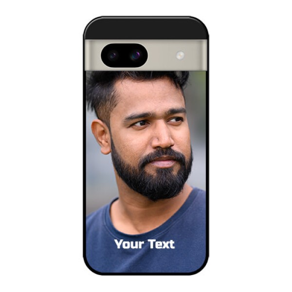 Google Pixel 8A 5G Custom Glass Phone Case - Photo With Text Design