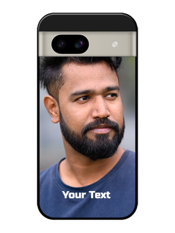 Custom Google Pixel 8A 5G Custom Glass Phone Case - Photo With Text Design