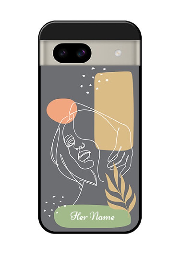 Google Pixel 8A 5G Custom Glass Phone Case - Gazing Woman Line Art Design