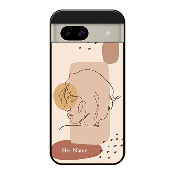 Google Pixel 8A 5G Custom Glass Phone Case - Calm Woman Line Art Design