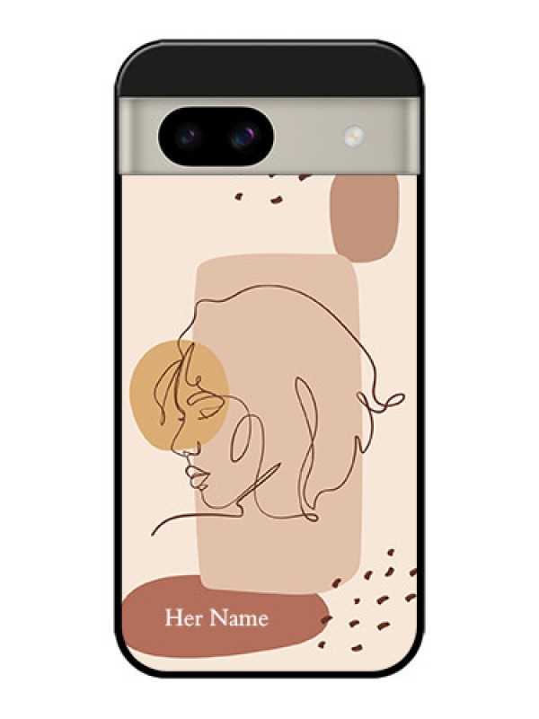 Custom Google Pixel 8A 5G Custom Glass Phone Case - Calm Woman Line Art Design