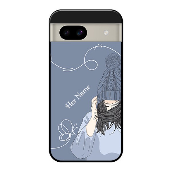Google Pixel 8A 5G Custom Glass Phone Case - Girl In Winter Outfit Design