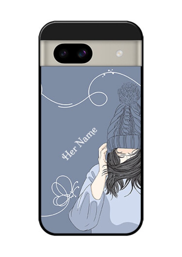 Google Pixel 8A 5G Custom Glass Phone Case - Girl In Winter Outfit Design