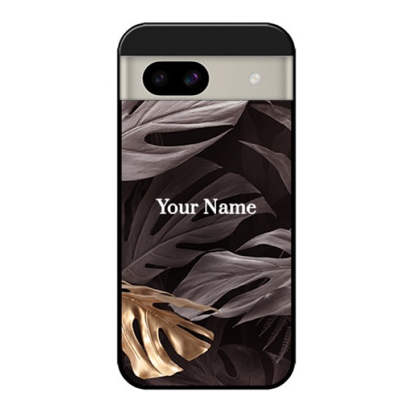 Google Pixel 8A 5G Custom Glass Phone Case - Wild Leaves Digital Paint Design