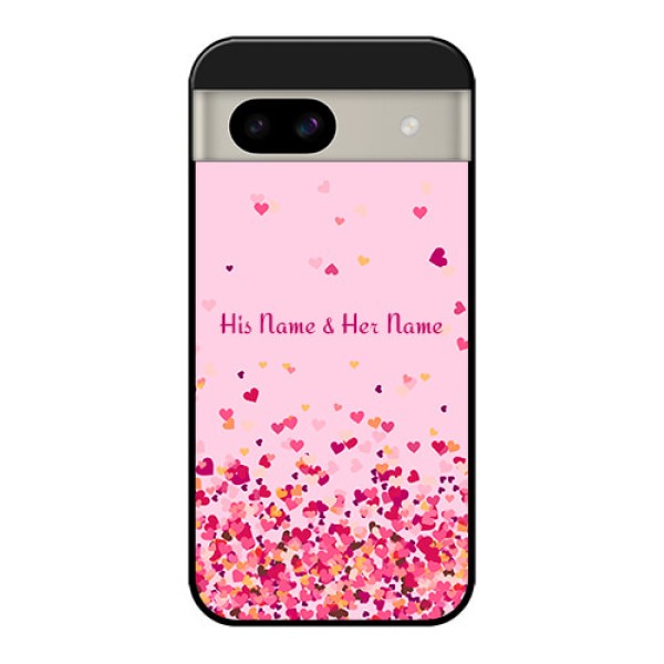 Google Pixel 8A 5G Custom Glass Phone Case - Floating Hearts Design