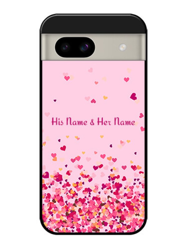 Custom Google Pixel 8A 5G Custom Glass Phone Case - Floating Hearts Design