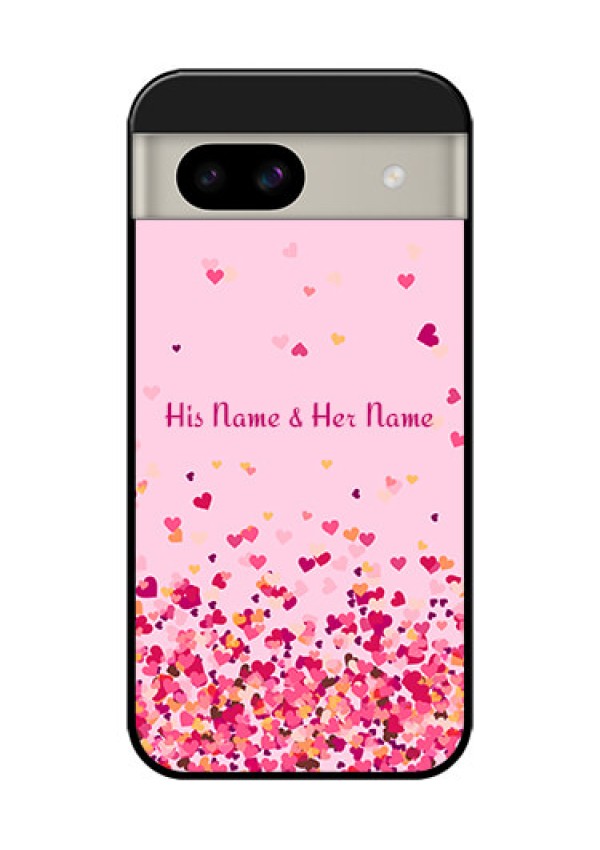 Google Pixel 8A 5G Custom Glass Phone Case - Floating Hearts Design