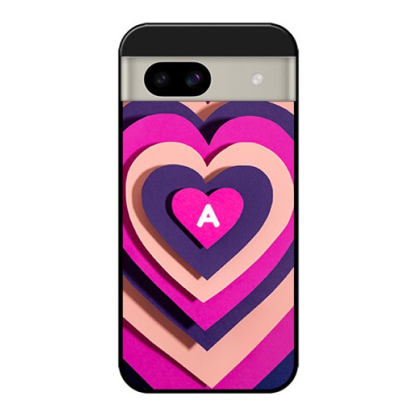 Google Pixel 8A 5G Custom Glass Phone Case - Cute Heart Pattern Design