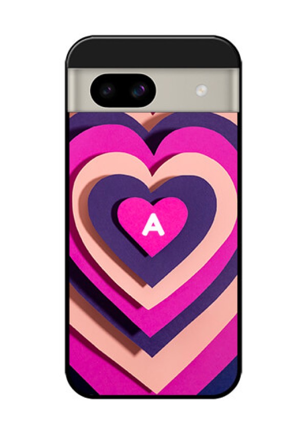 Google Pixel 8A 5G Custom Glass Phone Case - Cute Heart Pattern Design