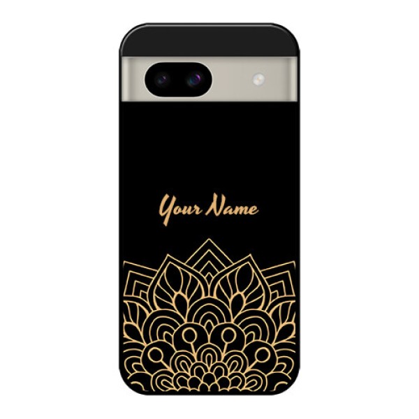 Google Pixel 8A 5G Custom Glass Phone Case - Golden Mandala Design