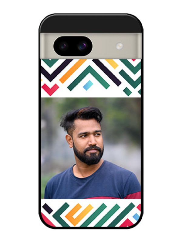 Custom Google Pixel 8A 5G Custom Glass Phone Case - Colorful Maze Pattern Design