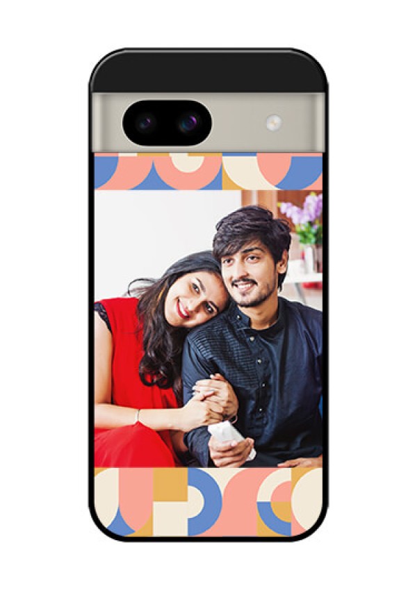 Google Pixel 8A 5G Custom Glass Phone Case - Semi - Circle Maze Pattern Design