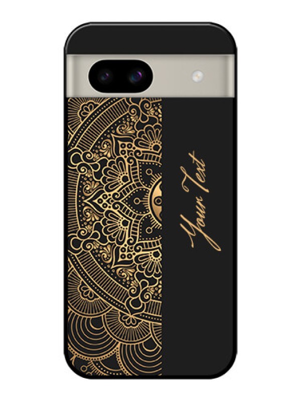 Custom Google Pixel 8A 5G Custom Glass Phone Case - Mandala Art With Custom Text Design