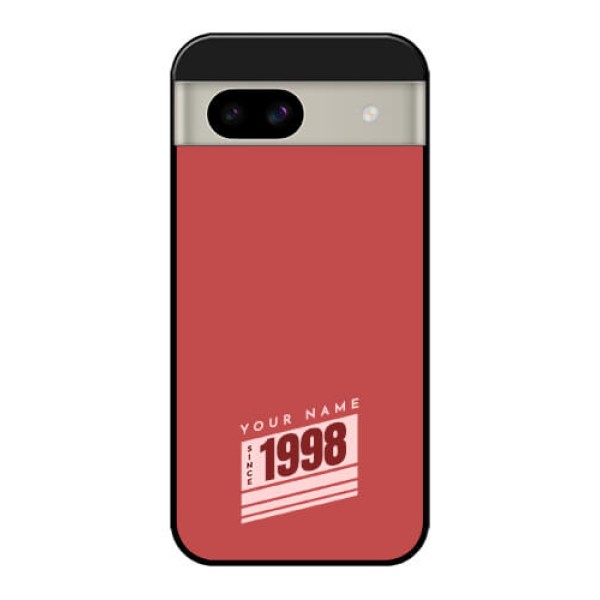 Google Pixel 8A 5G Custom Glass Phone Case - Red Custom Year Of Birth Design
