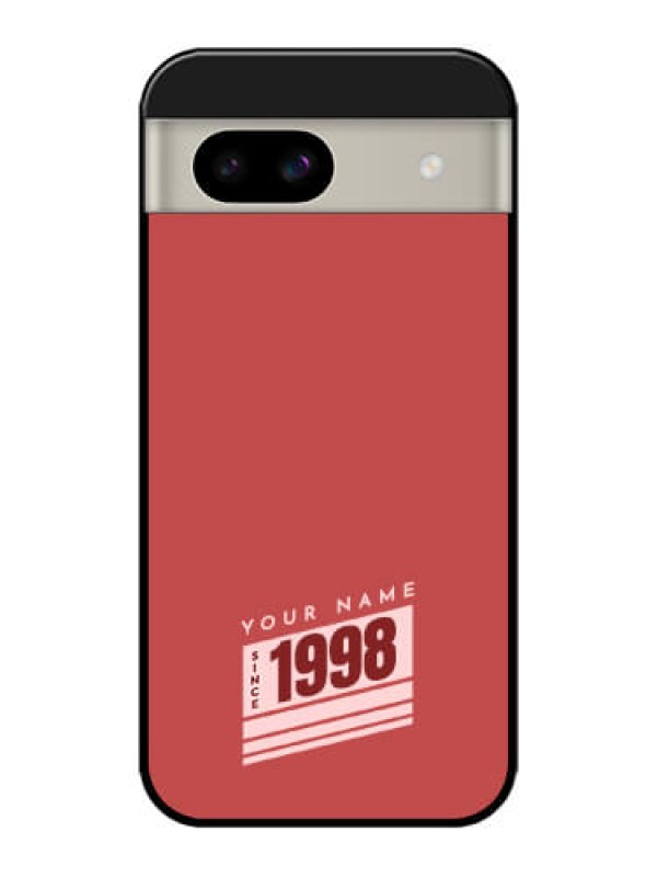 Custom Google Pixel 8A 5G Custom Glass Phone Case - Red Custom Year Of Birth Design