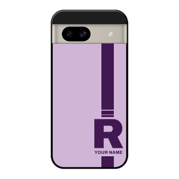 Google Pixel 8A 5G Custom Glass Phone Case - Simple Dual Tone Stripe With Name Design