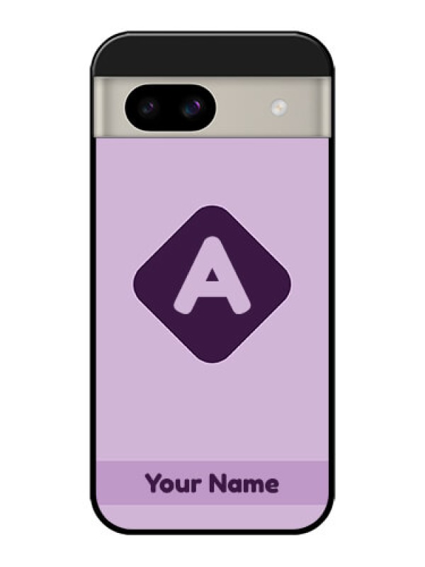 Custom Google Pixel 8A 5G Custom Glass Phone Case - Custom Letter In Curved Badge Design