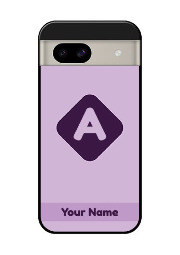 Google Pixel 8A 5G Custom Glass Phone Case - Custom Letter In Curved Badge Design