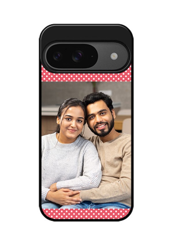 Google Pixel 9 5G Custom Glass Phone Case - White Dotted Design