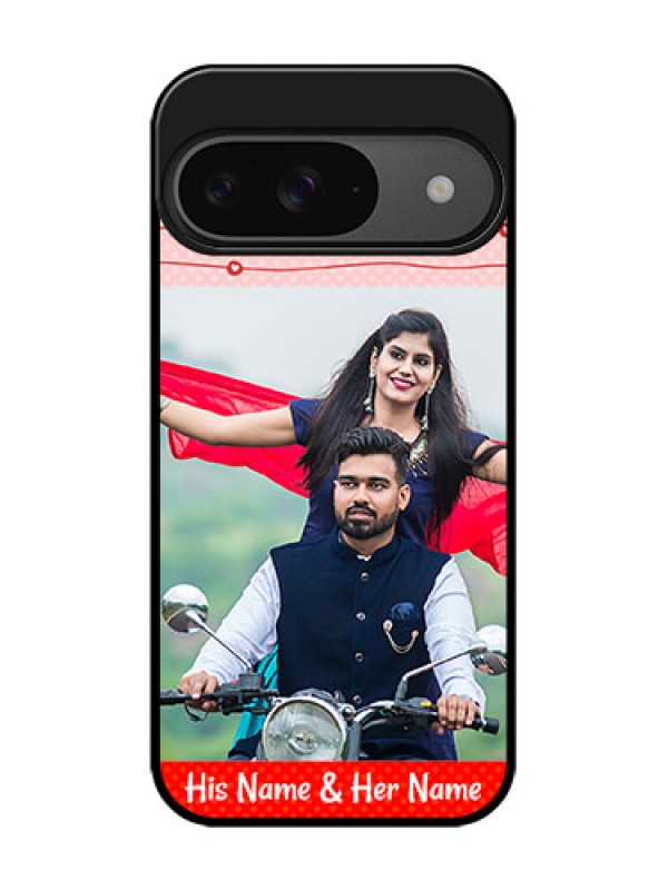 Custom Google Pixel 9 5G Custom Glass Phone Case - Red Pattern Case Design