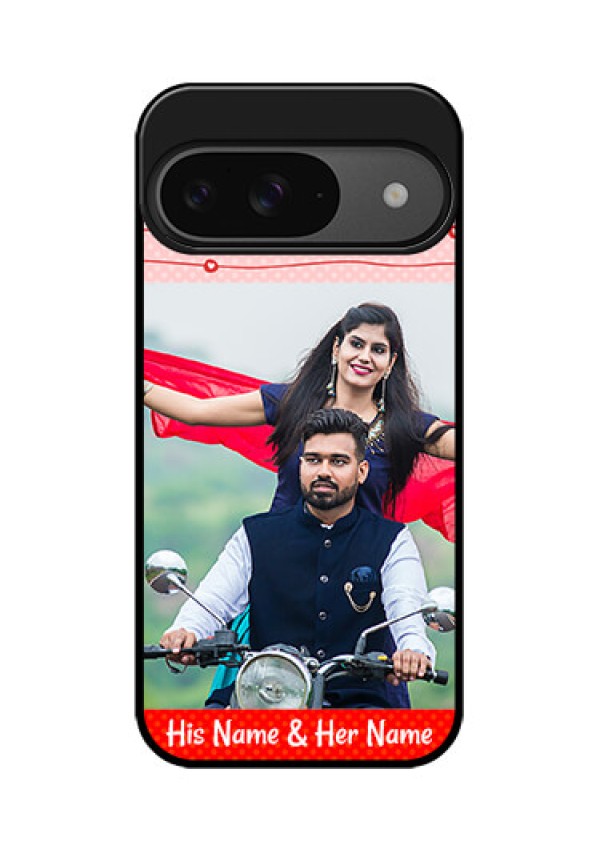 Google Pixel 9 5G Custom Glass Phone Case - Red Pattern Case Design