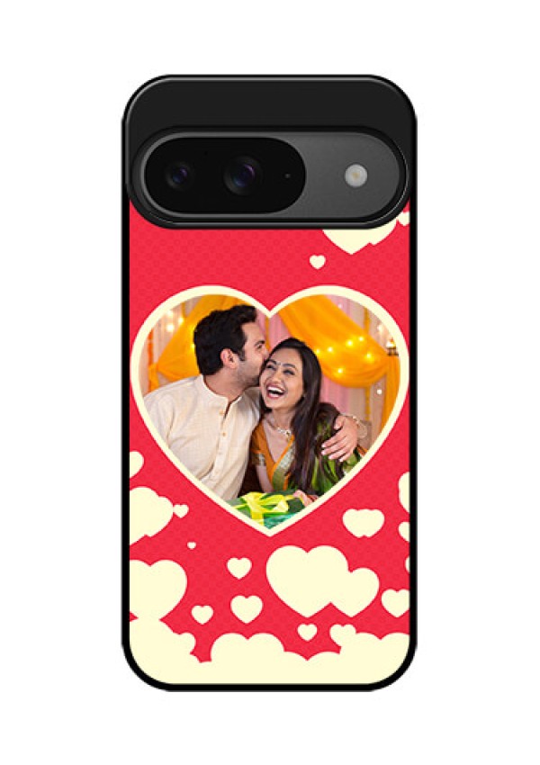 Google Pixel 9 5G Custom Glass Phone Case - Love Symbols Phone Cover Design