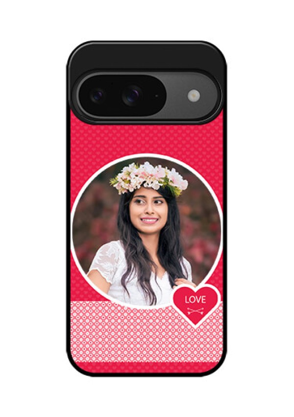 Google Pixel 9 5G Custom Glass Phone Case - Pink Color Pattern Design