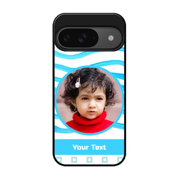 Google Pixel 9 5G Custom Glass Phone Case - Simple Blue Case Design