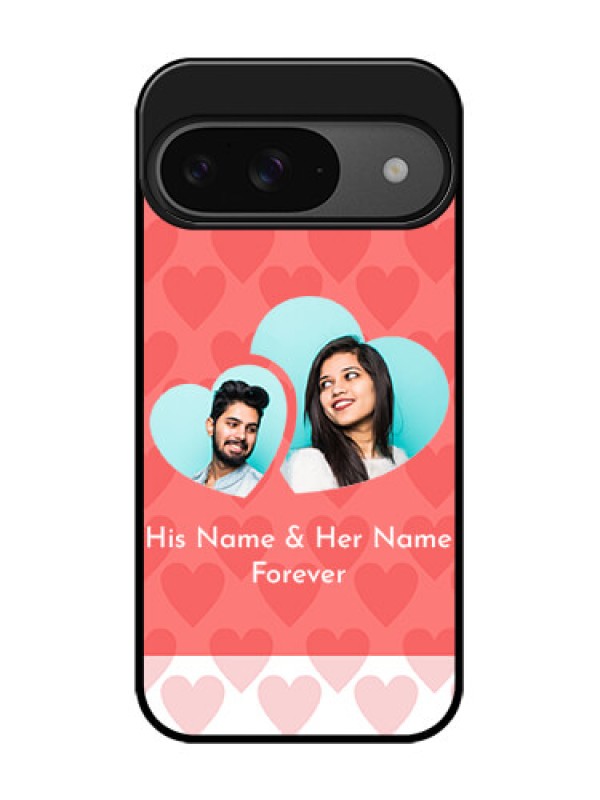 Custom Google Pixel 9 5G Custom Glass Phone Case - Couple Pic Upload Design