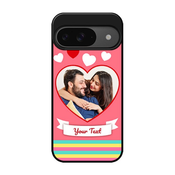 Google Pixel 9 5G Custom Glass Phone Case - Love Shapes Doodle Design