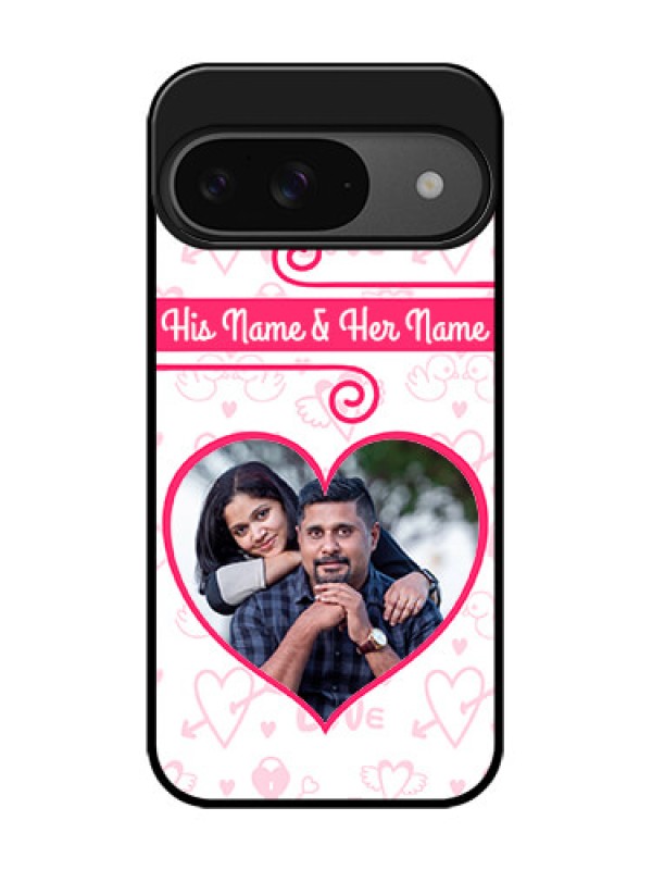 Custom Google Pixel 9 5G Custom Glass Phone Case - Heart Shape Love Design