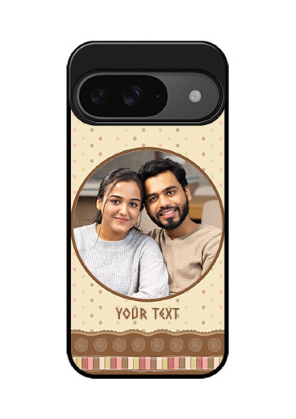 Google Pixel 9 5G Custom Glass Phone Case - Brown Dotted Mobile Case Design