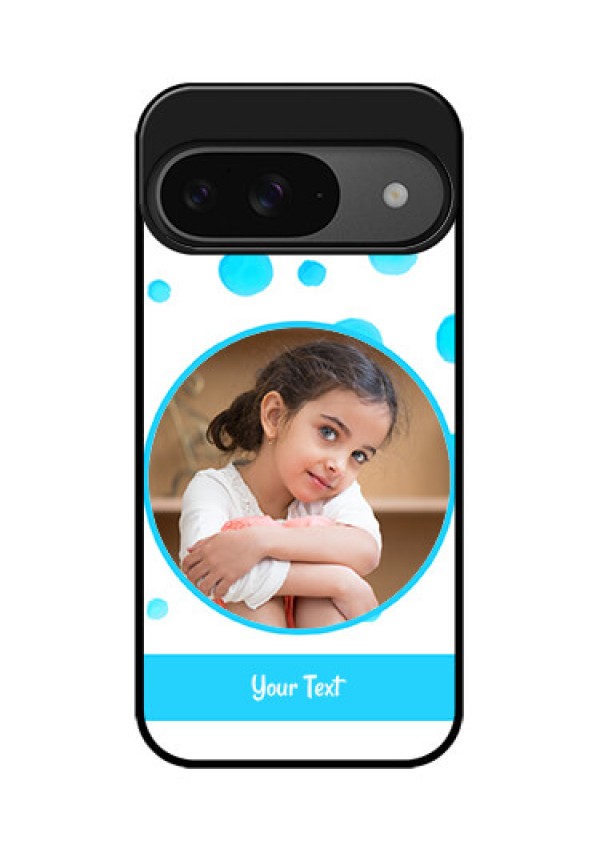 Google Pixel 9 5G Custom Glass Phone Case - Blue Bubbles Pattern Design