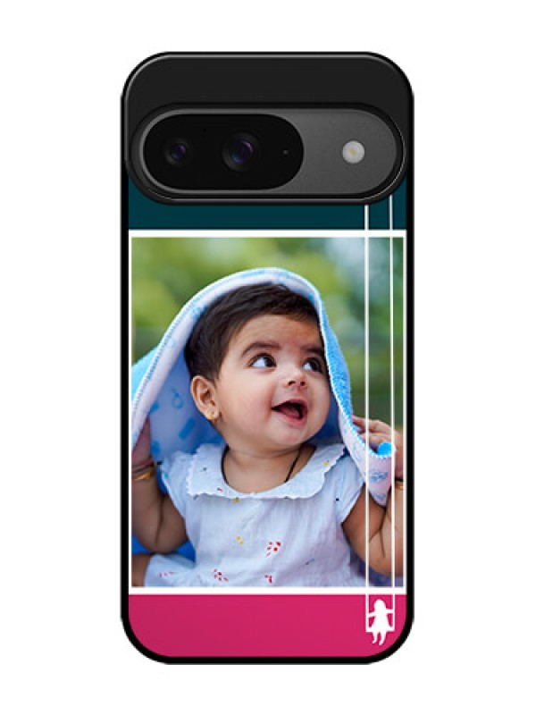 Custom Google Pixel 9 5G Custom Glass Phone Case - Cute Girl With Cloud Design