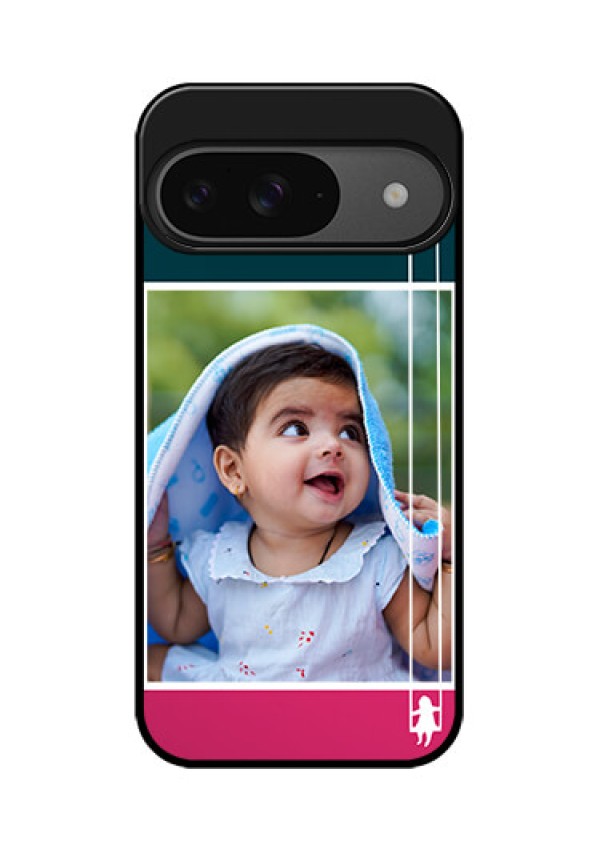 Google Pixel 9 5G Custom Glass Phone Case - Cute Girl With Cloud Design