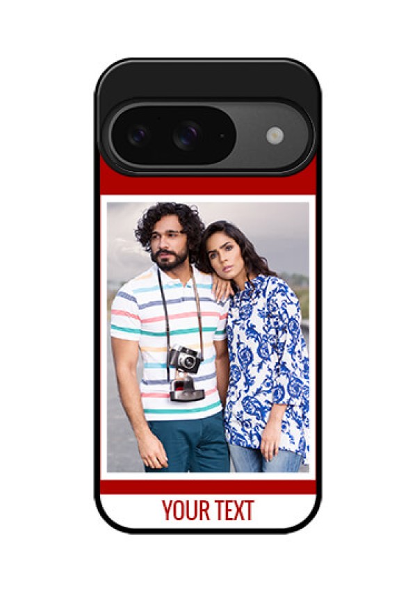 Google Pixel 9 5G Custom Glass Phone Case - Red Color Design