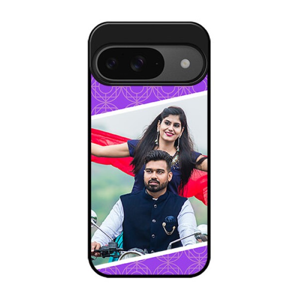Google Pixel 9 5G Custom Glass Phone Case - Violet Color Pattern Design