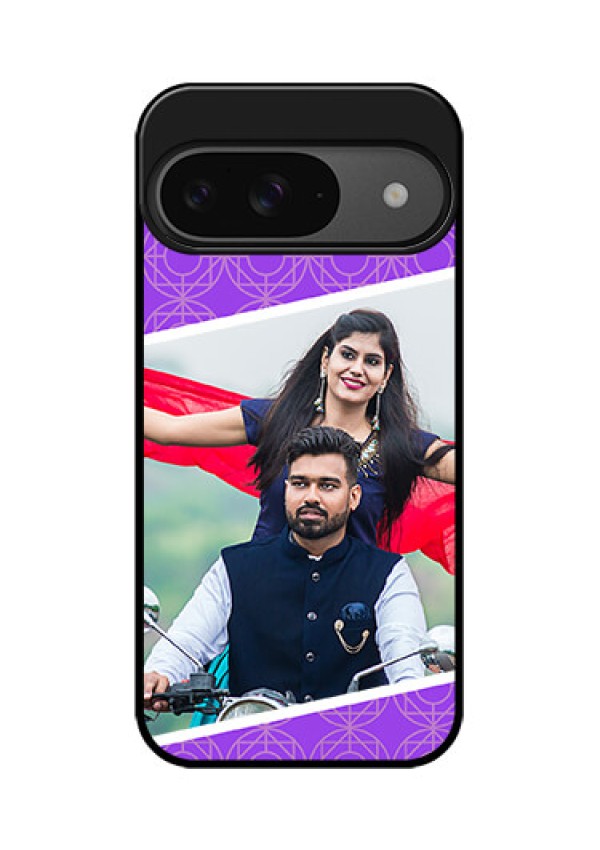 Google Pixel 9 5G Custom Glass Phone Case - Violet Color Pattern Design