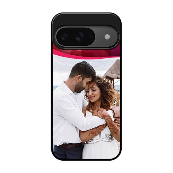 Google Pixel 9 5G Custom Glass Phone Case - Red Abstract Design